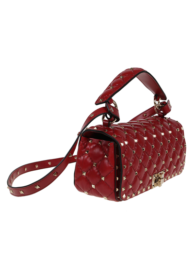 Shop Valentino Shoulder Bag Rockstud Spike In Ro Rosso V