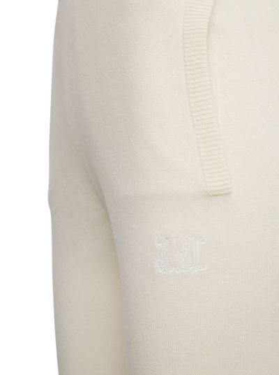 Shop Max Mara Delta Cashmere And Wool Jogger In White