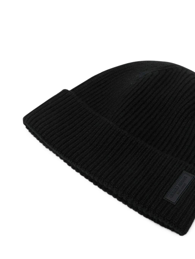 Shop Giorgio Armani Beanie Hat In Black