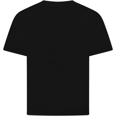Shop Dolce & Gabbana Black T-shirt For Kids With Logos