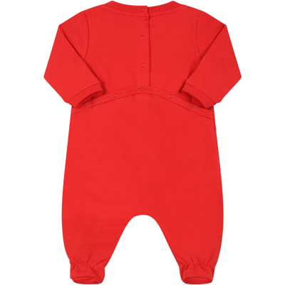Shop Moschino Red Babygrow For Baby Kids With Logo