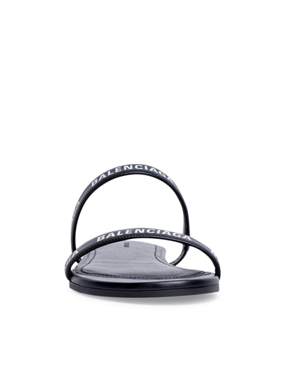 Shop Balenciaga Round Sandal Flat In Black White