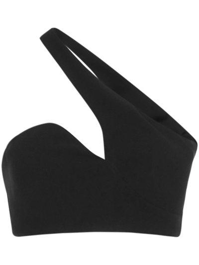 Monot One-shoulder Cropped Top In Black