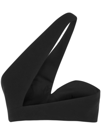 Monot One-shoulder Cropped Top In Black