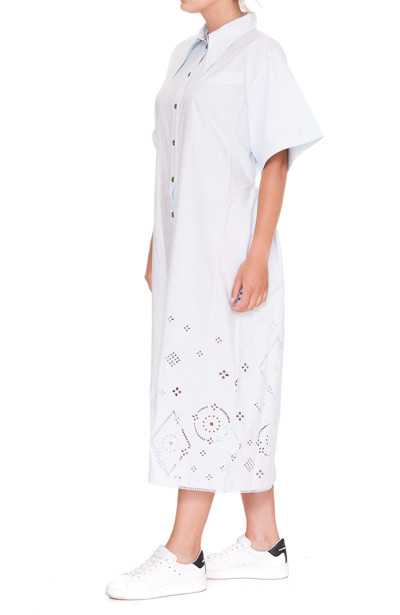Shop Ganni Broderie Anglaise Dress In White