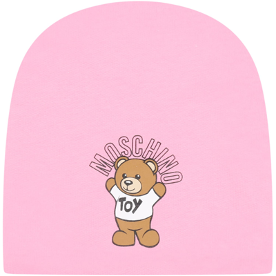 Shop Moschino Fuchsia Set For Baby Girl With Teddy Bear