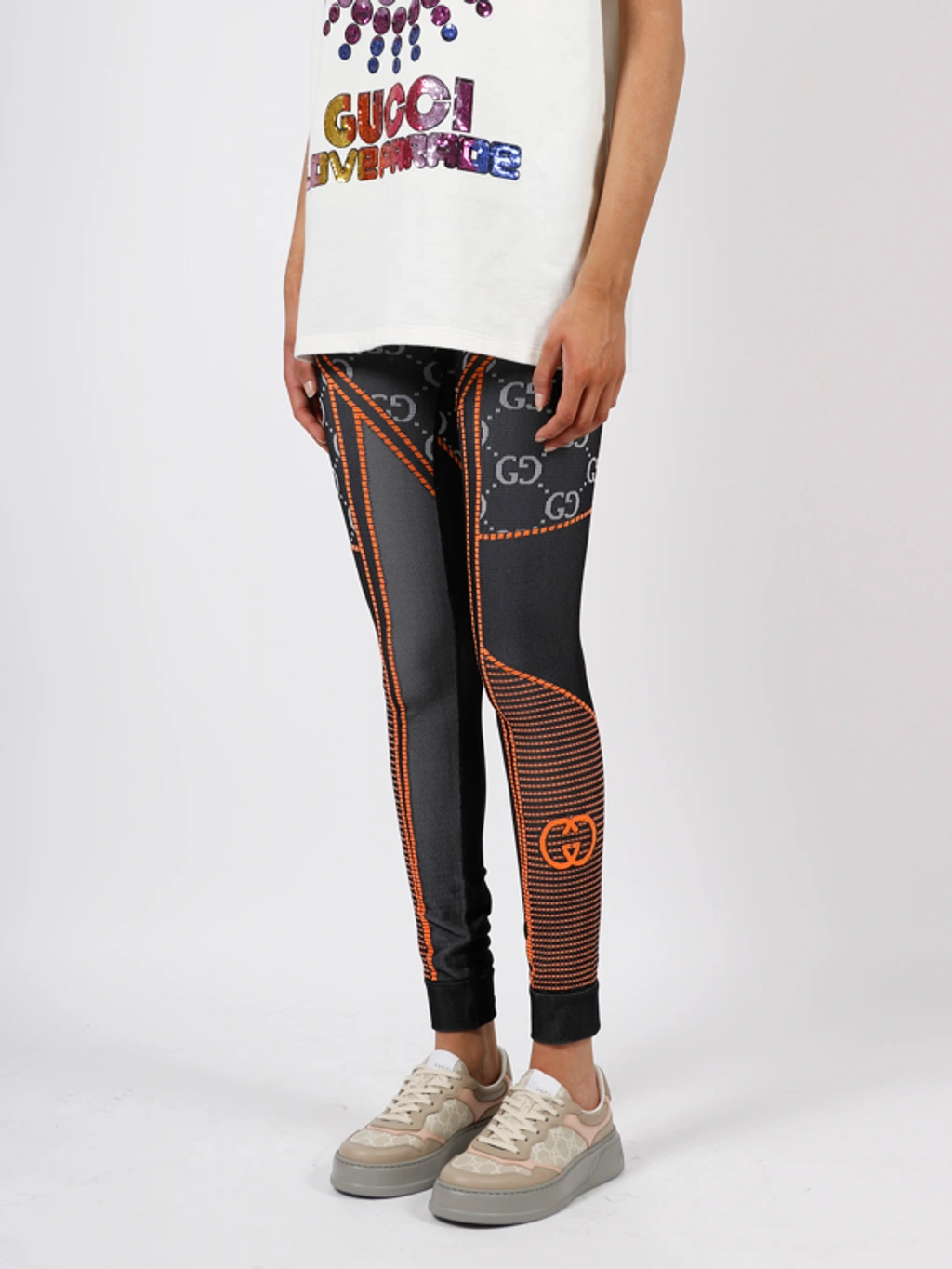 Gucci High rise Gg jacquard Jersey Leggings In Black ModeSens