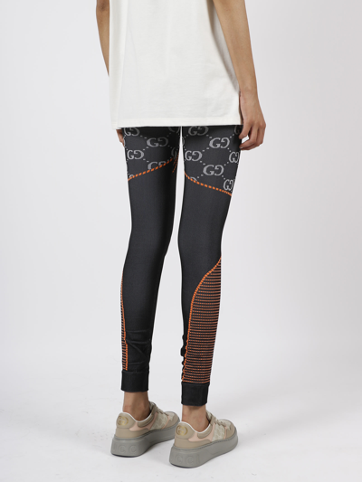 Shop Gucci Gg Jersey Jacquard Leggings In Black