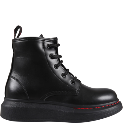 Shop Alexander Mcqueen Black Boots For Kids