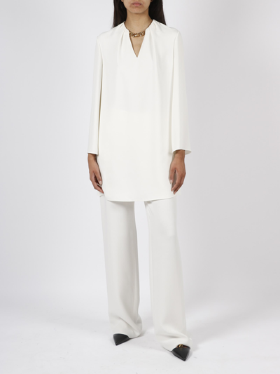 Shop Valentino Vlogo Chain Kaftan Dress In White