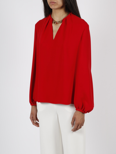 Shop Valentino Vlogo Chain Top In Red