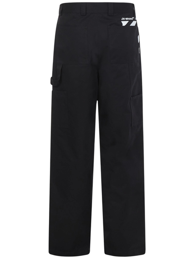 Shop Off-white Diag Carpenter Trousers In Black