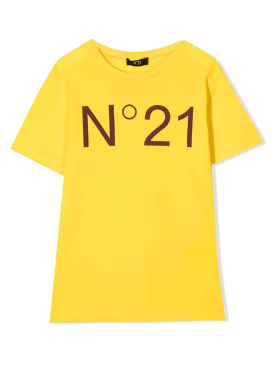 Shop N°21 Yellow Cotton Tshirt In Giallo