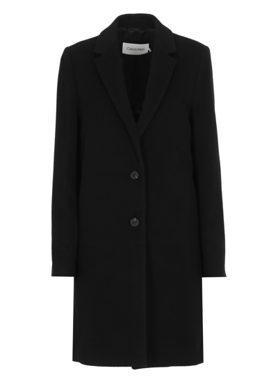 Shop Calvin Klein Crombie Coat In Ck Black