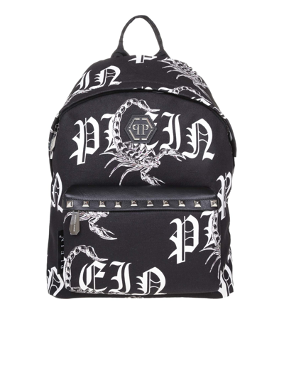 Shop Philipp Plein Philippe Plein Backpack In Scorpion Print Fabric In Black