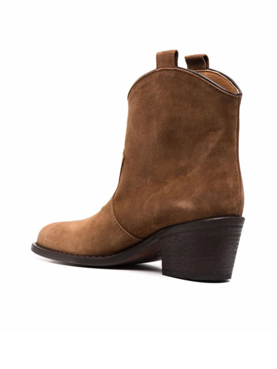Shop Via Roma 15 Brown Suede Ankle Boots In Marrone