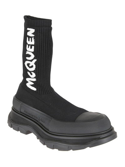 Alexander Mcqueen Alexander Mc Queen Tread Slick Boots In Black/white