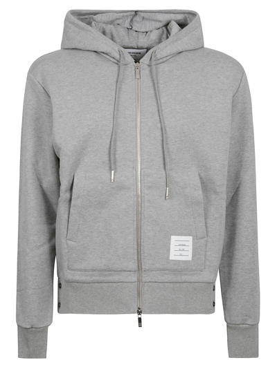 Shop Thom Browne Zip-up Hoodie In Light Grey