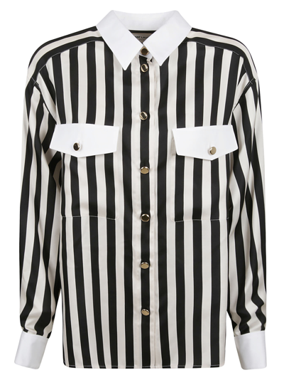 Shop Saint Laurent Striped Shirt In Black/white