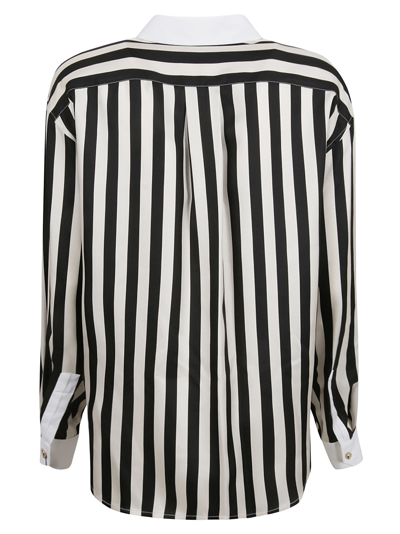 Shop Saint Laurent Striped Shirt In Black/white