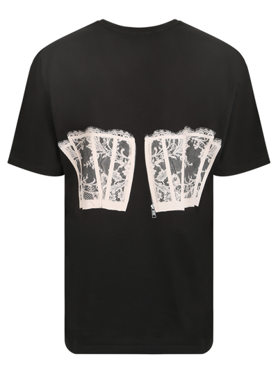 Shop Alexander Mcqueen Bustier Print T-shirt In Black