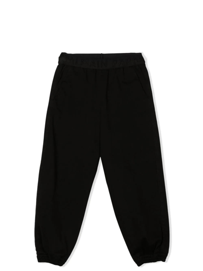 Shop Balmain Trousers With Logo In Black