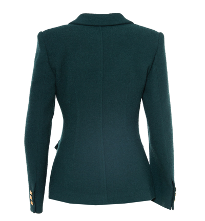 Shop Alessandra Rich Boucle Tweed Jacket In Green