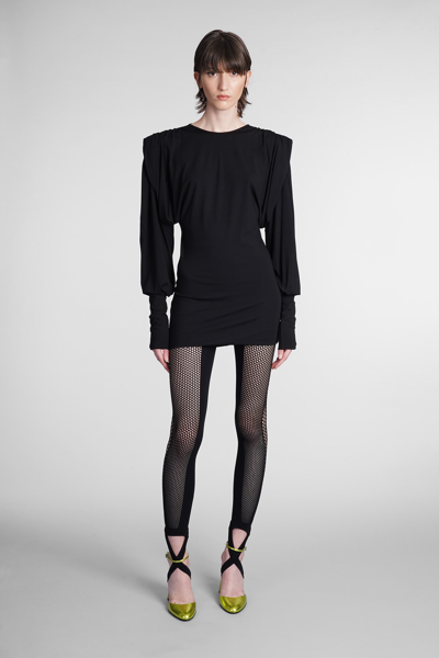 Shop Attico Quinn Dress In Black Jersey