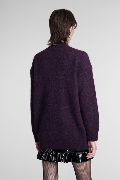 Shop Alessandra Rich Cardigan In Viola Wool