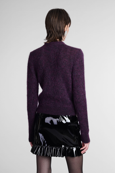 Shop Alessandra Rich Cardigan In Viola Wool