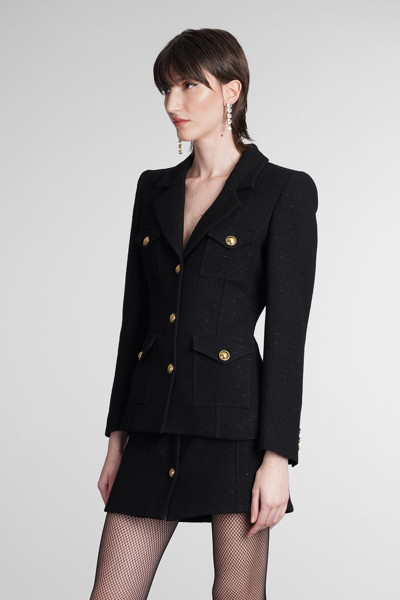 Shop Alessandra Rich Blazer In Black Wool