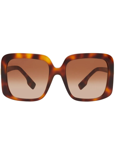 Shop Burberry Oversize Square-frame Sunglasses In Brown