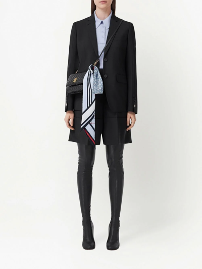 Shop Burberry Monogram Check Thin Neck Scarf In Blue