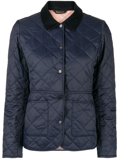 Shop Barbour Quilted Bomber Jacket In Blue