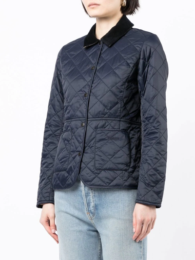 Shop Barbour Quilted Bomber Jacket In Blue
