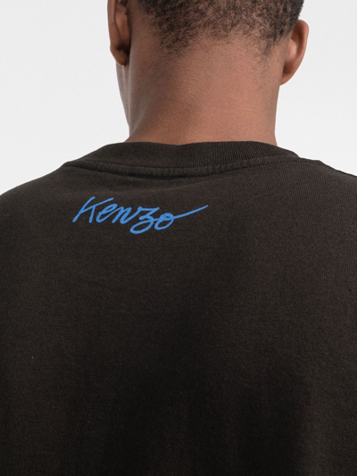Shop Kenzo Poppy-print Oversized T-shirt In Black