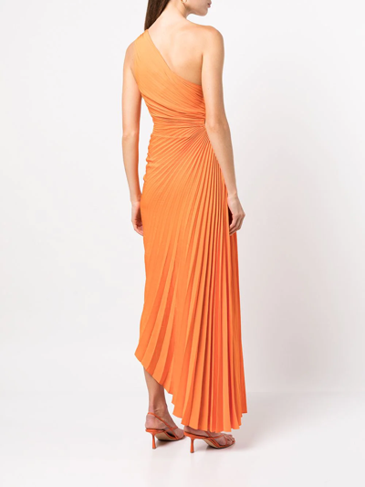 Shop A.l.c Delfina One-shoulder Day Dress In Orange