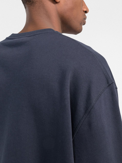 Shop Alexander Mcqueen Logo-print Cotton Sweatshirt In Blue