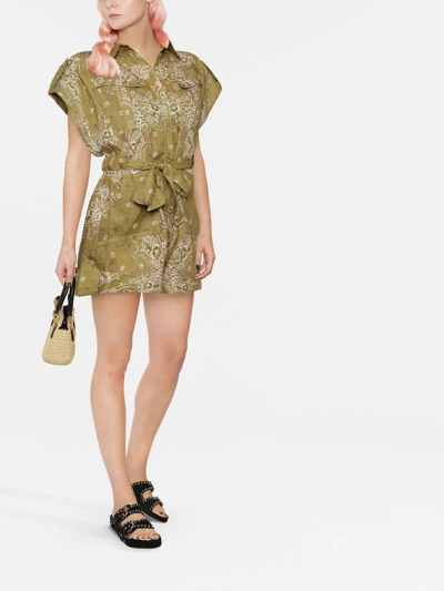 Shop Zimmermann Graphic-print Playsuit In Green