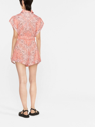 Shop Zimmermann Graphic-print Playsuit In Pink