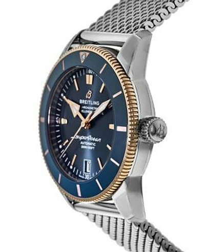 Pre-owned Breitling Superocean Heritage 42 Blue Dial Rose Men's Watch Ub2010161c1a1