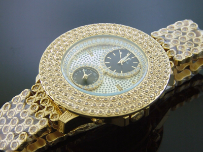 Pre-owned Icetime Mens  2 Ct Diamond Watch Illusion Dial Fully Iced Band 3 Row 50mm Kg-2