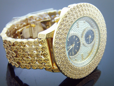 Pre-owned Icetime Mens  2 Ct Diamond Watch Illusion Dial Fully Iced Band 3 Row 50mm Kg-2