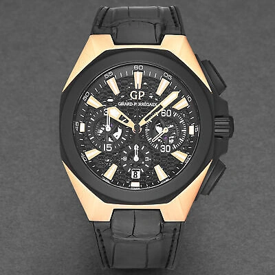 Pre-owned Girard-perregaux Gp Men's 'world Timer' Chronograph Black Dial Automatic Watch 49971-34-632-bb6c