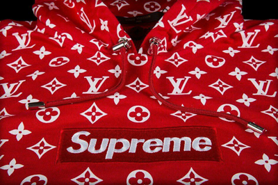 Louis Vuitton | Supreme Logo Box Hoodie Monogram | Red by The-Collectory