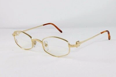 Pre-owned Cartier Octagon Gold Eyeglasses T8100427 Frames Authentic France 45mm In Clear