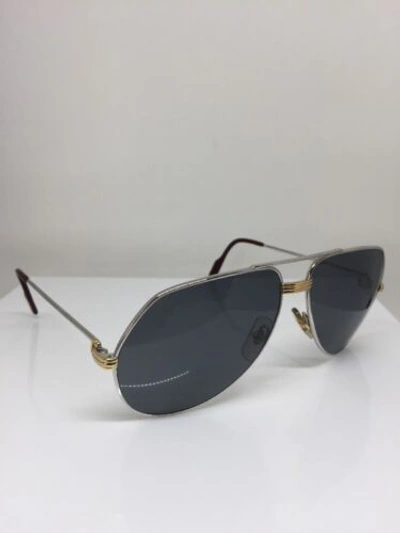 Pre-owned Cartier Vintage Aviator Platinum 62-14-140mm Large Vendome  Sunglasses France In Solid Grey Lenses | ModeSens