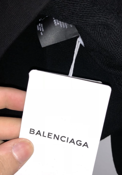 Pre-owned Balenciaga Sinners-embroidered Hooded Cotton Sweatshirt Black Sz Small Oversized