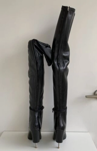 Pre-owned Givenchy Laced Thigh High Runway Boots Over The Knee Otk Nunka 36 Auth $4k In Black