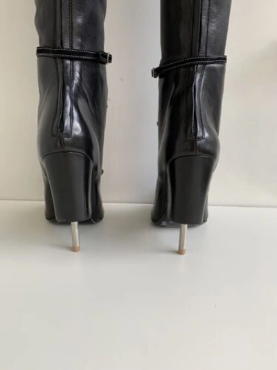 Pre-owned Givenchy Laced Thigh High Runway Boots Over The Knee Otk Nunka 36 Auth $4k In Black